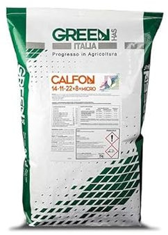 Calfon, NPK(CaO) 14-11-22+(8) + microelementi (25 kg), concime in polvere idrosolubile per accrescimento vegetativo e sviluppo del frutto