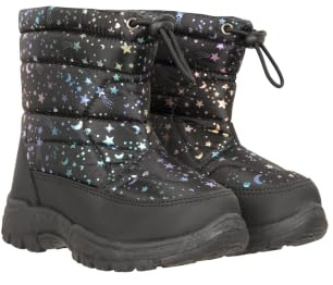 Mountain Warehouse Caribou Toddler Unisex Snow Boots - Snow Proof, Padded Insulation, Drawcord, Deep lugs - Best for Winter Skiing, Sports, Walking & Outdoors Iridescent (Printed) Kids Shoe Size 10