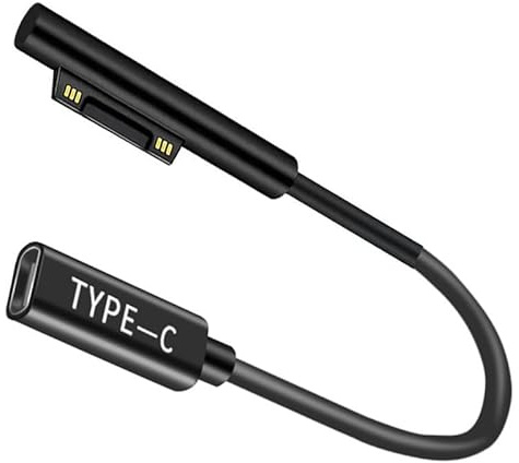Bacron 65W USB C Netzkabel mit DC-Magnetadapter, USB C auf DC Adapter Magnetischer Adapter für Surface Pro 7/Pro 6/Pro 5/Pro 4/Pro 3, Surface Laptop 4/3/2/1, Surface Buch, Surface Go 3/2/1 Serie