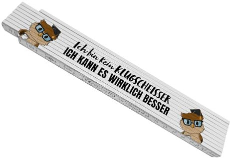 Besserwisser-Eule Meterstab aus Holz mit Spruch Kein Klugscheißer Für echte Kerle Handwerklicher Mann Maßband Kein Schlaumeier sondern Profi Werkzeug