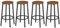 HOOBRO Barhocker, 4er-Set, Barstühle, Küchenstühle mit Metallrahmen, für Küche, Bar, Café, Esszimmer, Rustikales Braun und Schwarz EBF03BYP401