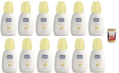 Neutro Roberts, Deodorant Deo Vapo Fresco, Bergamotte und Ingwer, Ohne -Aluminiumsalze mit reinem Glycerinöl, 12x 75 ml, Ohne gas 48H + Italian Gourmet polpa 400g