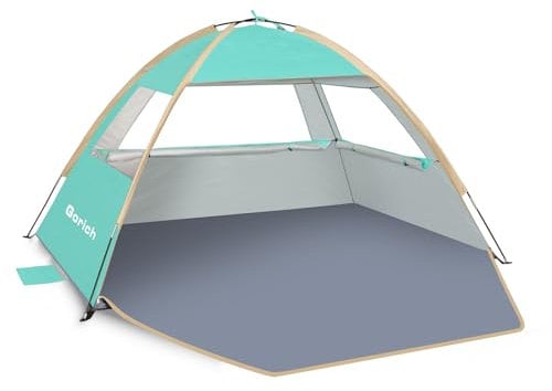 Gorich Beach Tent for 6 to 7 Person, Beach Sun Shelter Tent with UPF 50+ UV Protection, Lightweight & Easy Setup, Beach Shade Tent for Family, Beach, Fishing, Camping Outdoor (Turquoise, 6 Person)