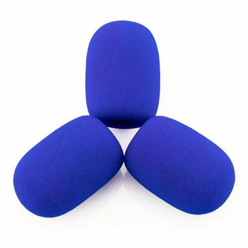 LEFXMOPHY A50 Pop-Filter Ersatz für Astro A20 A30 A40 A50 A40TR Gaming-Headset-Mikrofon, Schaumstoff, blaue Windschutzscheiben-Mikrofonabdeckung, 3er-Pack