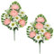 Oairse 2 pcs Artificial Flowers for Grave Artificial Chrysanthemum Flowers Bouquet Fake Lily Flowers Pink Silk Flowers Memorial Flowers for Flora Cemetery Arrangement Headstones Funeral Decoration