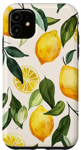 Muster Kunst Zitrone Obst Vintage Hülle für iPhone 11