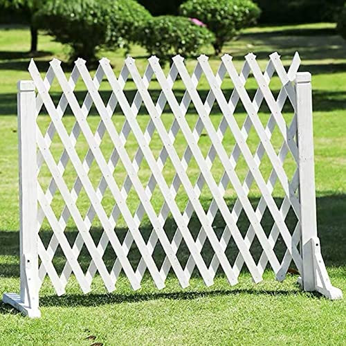 Unsichtbarer Zaun für Hunde, Gartenzaun – weißer einziehbarer Haustierzaun, hölzerner Terrassenzaun für den Außenbereich/Klettergerüst für Pflanzen, Sichtschutzbarrieren für den Innenbereich