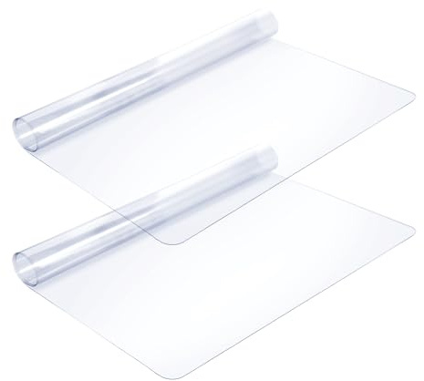 2 Pcs Bedside Table Covers 15.8 x 23.6 in 1.5mm Thick Plastic Nightstand PVC Clear Table Cover Protector Coffee Multipurpose Clear Desk Mat Rectangle End Side Table Pad for Nightstand