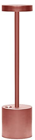 HJJEFRNO Portable Modern Aluminium Dimmable Restaurant Cordless Table Lamp with Rechargeable Battery Lampe de Bureau(Rose Gold)