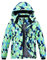 MoFiz Winterjacke Jungen Skijacke Warm Innenfutter Kinder Outdoor Softshelljacken Schneejacke mit Abnehmbare Kapuze X-LS Geometrisch Grün, L (DE152-164)