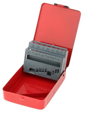 perfk Custodia per punte da trapano elicoidali Porta punte da trapano Custodia vuota per scatola indice punte da trapano in metallo, 19 slot