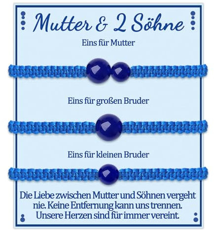 Mutter 2 Sohn Armband Mama und 2 Söhne Geschenke für Meine Mutti von Zwei Sohn Armbänder Geschenk zum Geburtstag Muttertag Weihnachten Idee Geschenkideen Schumuck Frauen Damen Schmuckset für 3