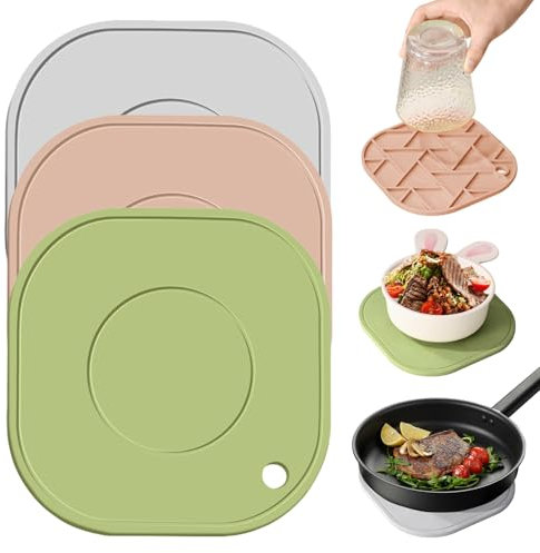Topfuntersetzer Silikon, Untersetzer Topf (16cm, 3 Stück), Multifunktional Pfannenuntersetzer, Topfuntersetzer Hitzebeständig, rutschfest Teller Untersetzer, Wiederverwendbar und Waschbar