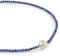 Kasias Perlenkette Damen - Edelstein Kette Damen Blau - Umfang: 40cm - 3mm Lapislazuli Steine mit Süßwasserperle - Lapislazuli Kette - Edelstein Schmuck - Echte Perlen - Kette mit Perlen
