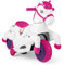 COSTWAY Elektro Motorrad Kinder, Elektromotorrad 2 Modi, Schaukelpferd mit Musik & LED & Stützrädern, 3 km/h, Elektro Fahrzeug für Kinder ab 3 Jahren (Rosa)