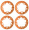 equlup 4 Stück Aluminium 1,9 Zoll RC Beadlock Felgen-Ersatzring für 1/10 Crawler RC Auto 1,9 Zoll Radaußenringfelgen (Orange)