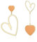EVER FAITH Asymmetrische Ohrringe Herz Tropfen Ohrringe schwarze Herz mismatched earrings Orange Gold-Ton