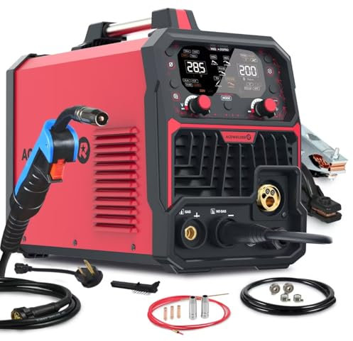 ACEWELDER Aluminum MIG Welder with Pulse 200A 7 in 1 Gas MIG/Pulse MIG/Gasless Flux Core/Stick/Lift TIG/Spot Weld/Spool Gun Compatible 110V/220V Multiprocess Welding Machine