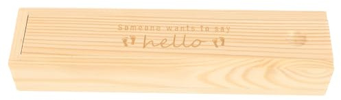 HOLIDYOYO Holz Erinnerungsbox für Schwangerschaftstest und Andenken Fußabdruck Design Aufbewahrung für Kinderzimmer Geschenk für Werdende Eltern