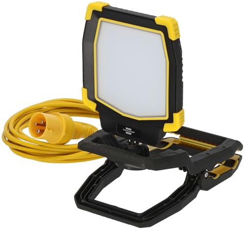 Brennenstuhl Mobile LED Work Light CL 4003 M/Clampable Spotlight 40W with Clamping Device (Construction Spotlight with Tilt Angle, 4000lm, IP54, Engineered in Germany