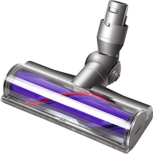 Tête de Brosse pour Dyson V6 DC58 DC59 DC62 DC72 DC74 SV04 SV06 SV09, Brosse électrique pour Dyson V6 Aspirateurs, Tête de Brosse Nettoyage à Entraînement Direct pour Sols Durs et Moquettes