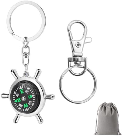 GENSMILE Personalisierbarer Schlüsselanhänger mit Ruder & Kompass - Einzigartiges Geschenk für Männer, Frauen & Teenager - Stylisches Keychain für Autoschlüssel, Rucksack oder Tasche
