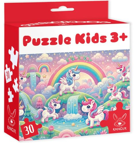 Puzzle Kinder Einhörner 30 Teile ab 3 Jahren Lernspielzeug Regenbogen Fantasie Pferde
