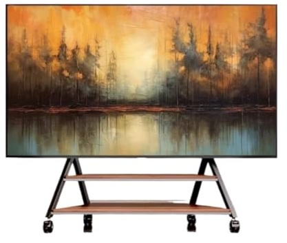 Tv Stand For Dining Room Mobile TV Stand For 60 To 100 TVs, Rolling On Wheels TV Cart With 2 Tier Shelf For Home Office Tv Bracket For Home