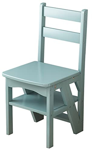 LWJSOCP Sedia a Scala Pieghevole in Legno, Sgabello Portatile Multifunzionale per casa e Giardino