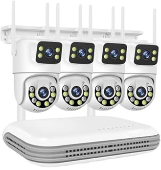 Smart Wireless CCTV System WiFi Kamera Kit 6MP IP Kameras Mit Dual Lens Security Audio 8CH NVR Videoüberwachungsset(None,8CH NVR and 4 Cam)
