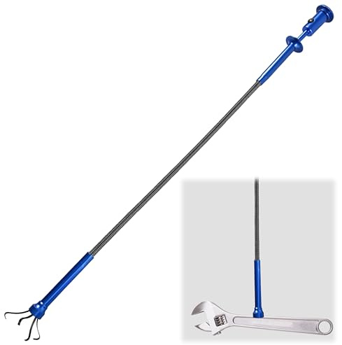 Horktrust Outil de Ramassage Magnétique Ramasseur 4 Girffes, Pliable Souple avec Bulles LED, Pinces à Griffes Flexibles pour Travailler dans des espaces restreints Nettoyage