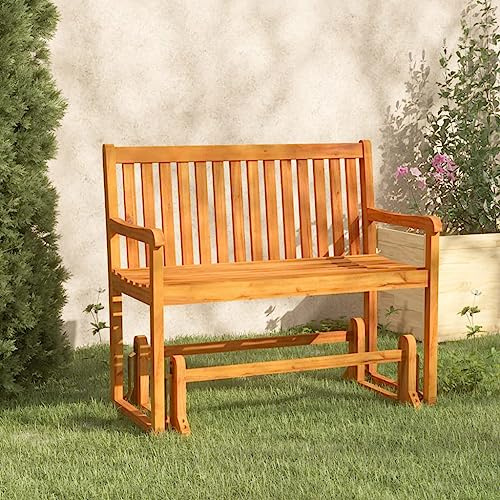 Teenpull Garten-Schaukelbank 110 cm, Massivholz Akazie geölt, wetterfest für Terrasse, Hof, Veranda, Außenbereich