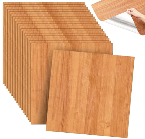 CEWROM Lot de 20 panneaux muraux 3D en grain de bois - Autocollant - Papier peint 3D - En PVC imperméable - 30 x 30 cm - Pour cuisine, salle de bain et douche - Couleur bois