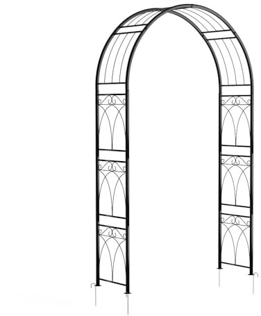 RBFGYIOP Arco giardino metallo resistente 8 piedi - Arco matrimonio in acciaio robusto picchetti da terra, traliccio esterni piante rampicanti, rose, viti - Pergolato decorativo patio, prato, cortile