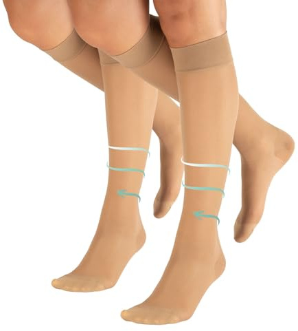 CALZITALY PACK 1/2 Kompressionsstrümpfe, Elastische Kniestrümpfe mit Abgestufte Kompression, 140 DEN | 15-21 mm/Hg | Made in Italy