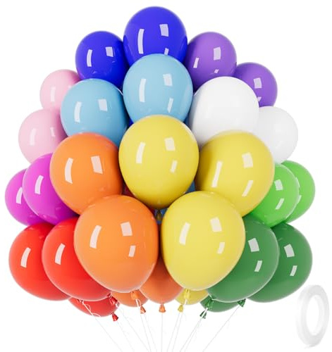 Luftballons Bunte, Luftballons Geburtstag 60 Stück in 11 Farben Naturlatex Ballons, 12 Zoll Mehrfarbige Luftballon, Helium Ballons, Für Geburtstagsdeko,Gleiches Geschlecht,Hochzeit
