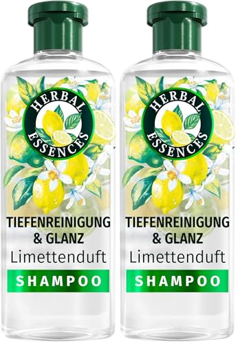Herbal Essences Tiefenreinigung & Glanz Shampoo mit Limettenduft, 350ml, Für Feines, Kraftloses Und Fettiges Haar (Packung mit 2)