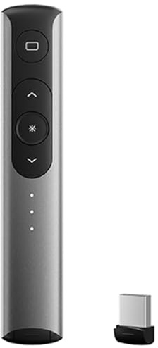 YUEHISY Clicker Remoto de Presentación, Presentador Inalámbrico de 2,4 GHz, Puntero Láser Rojo de Alcance de 30 M, USB Plug Play para PowerPoint, Portátil, Auditorio Grande