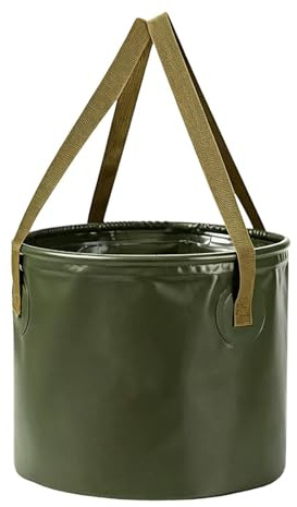 Cubo plegable – Cesta portátil e impermeable con asa | Cubo de agua plegable – para la cocina, el coche, los autocaravanas, los viajes al aire libre, la pesca, el jardín, la ducha y el baño