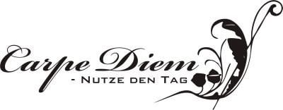 INDIGOS UG - Wandtattoo Wohnzimmer - Wandaufkleber w195 Carpe Diem Wandaufkleber 80x23cm, Silber - Kinderzimmer Schlafzimmer Küche Badezimmer Büro