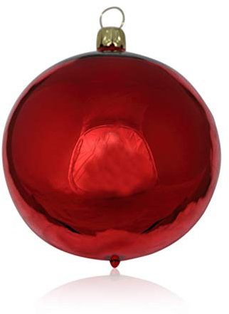 Lauschaer Glas Christbaumkugeln rot glanz 2 Stück d 12cm Christbaumschmuck Weihnachtsbaumschmuck mundgeblasen