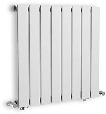 iBathUK Apex Horizontal Radiator, Single Flat Panel, 600x608mm, White, Modern Style, 1515 BTU / 445W, 10-Year Guarantee