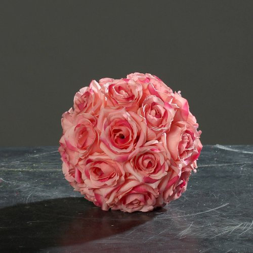 Rosenkugel Blütenkugel Kunstblüten Dekokugel Rosen Kugel Ø16 cm pink