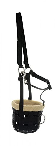 Black Pony/Horse Fleece Lined Muzzle, Black, Cob