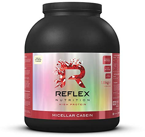 Reflex Nutrition Micellar Casein Slow Release Protein Powder 24g Protein 3.6g Carbs 0.5g of Fat 80% Micellar casein (Vanilla) (1.8kg)
