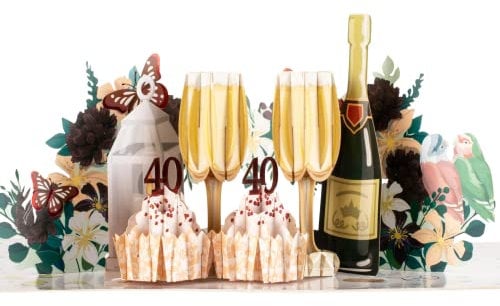 Cardology - Ruby Wedding Anniversary Pop Up Card | 40th Wedding Anniversary Greeting Card and Gift | Handmade