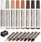 Möbel Reparatur Lackstift Set 17 teilig-Möbel Touch Up Wachs Set Holzkitt Holzkorrekturstift zum Reparieren von Kratzern und Holzböden