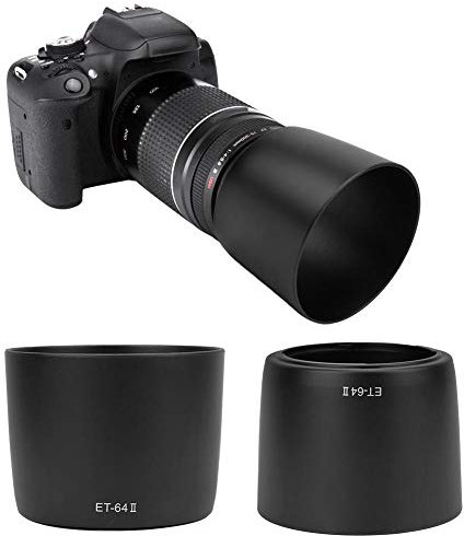 Topiky Lens Hood, ET-64II Plastic Camera Lens Hood Shade Replacement for EF 75-300mm f/4.0-5.6 IS USM Lens