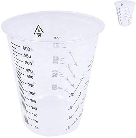 CANOPUS Paint Mixing Cups Pack of 25, 600 cc, 1 Pint, Heavy Duty Multipurpose Plastic Cups, Plastic Graduated Cups Plastic Mixing Cups for Automotive and Art Projects