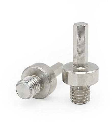 BGTEC Adapter M14 Außengewinde auf 3/8 Sechskantschaft für M14 Gewindebohrkronen, Schleifscheibe, 2 Stück